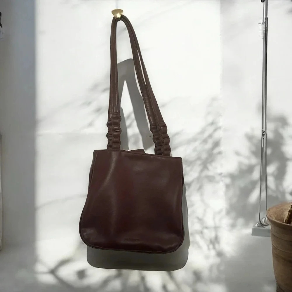Faux leather messenger bag boho minimalist